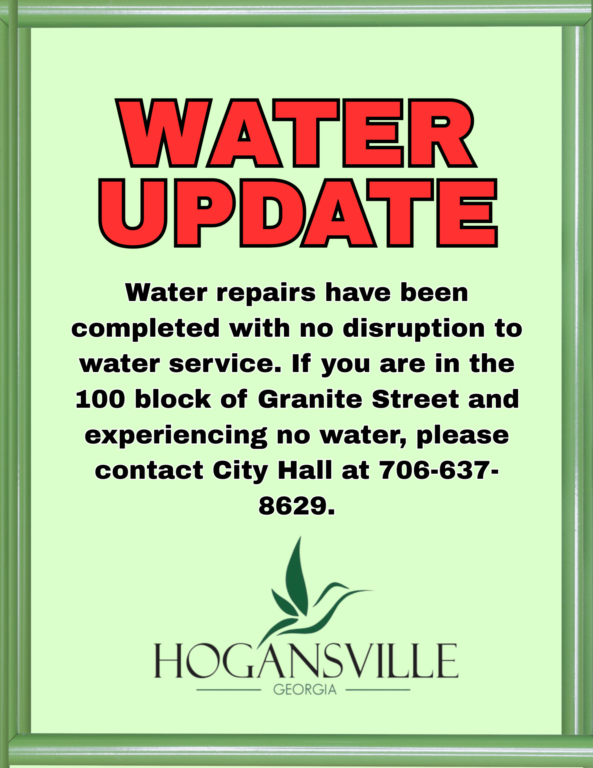 UPDATE ON WATER REPAIR